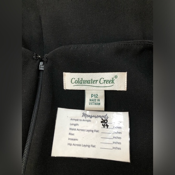 Coldwater Creek P12 Black Midi Dress Minimalist Classic Chic Modern Timeless - Picture 13 of 13